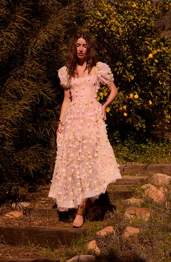 Corrine 3D Puff Sleeve Gown