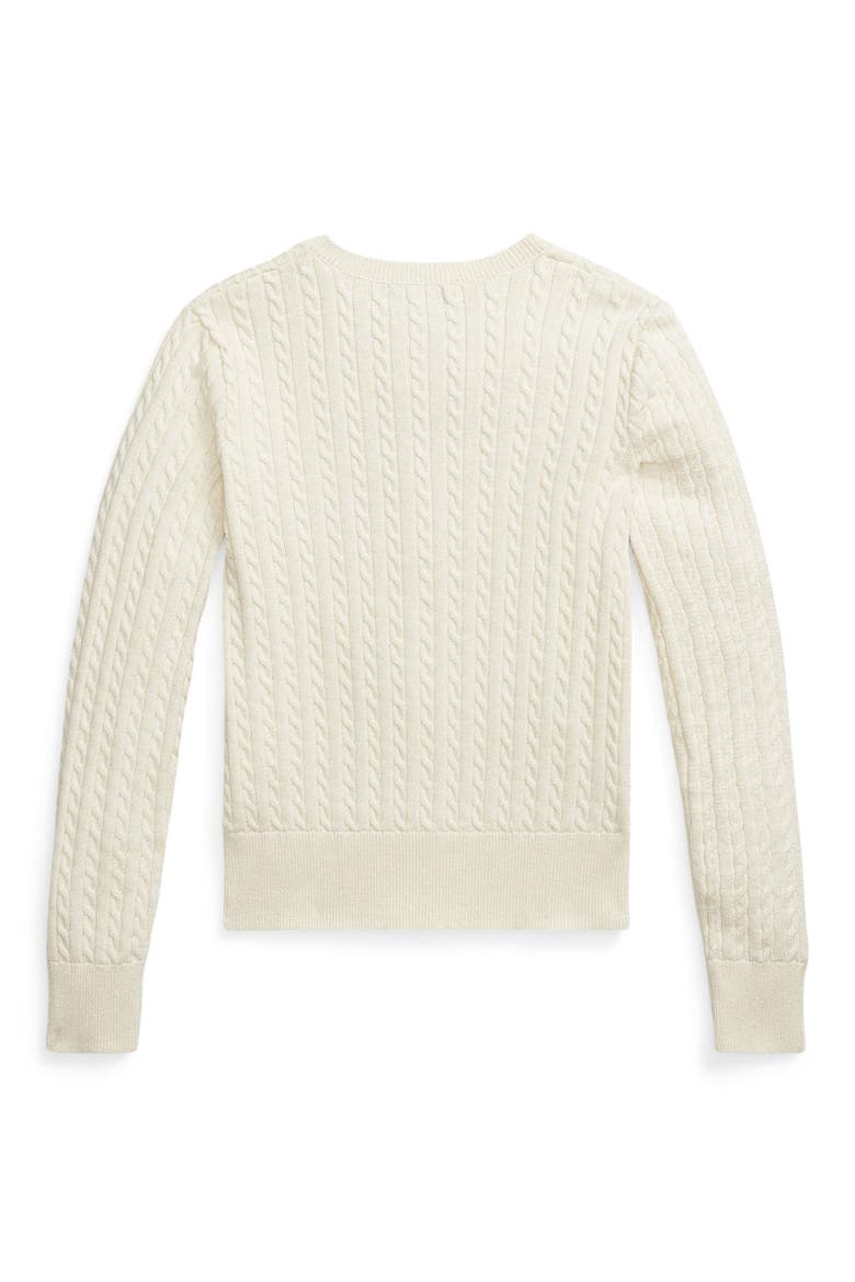 Kids' Metallic Mini-Cable Cardigan, Alternate, color, CREAM