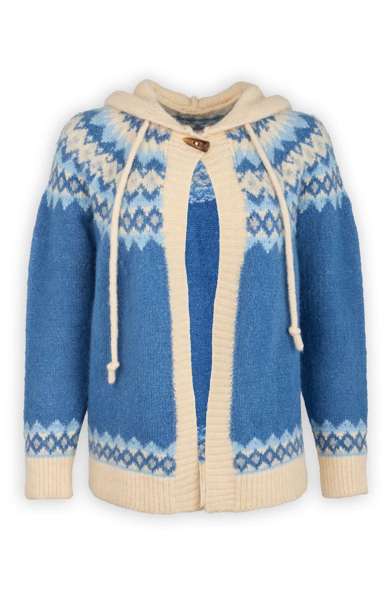 SAACHI Fait Isle Hooded Cardigan, Alternate, color, Blue