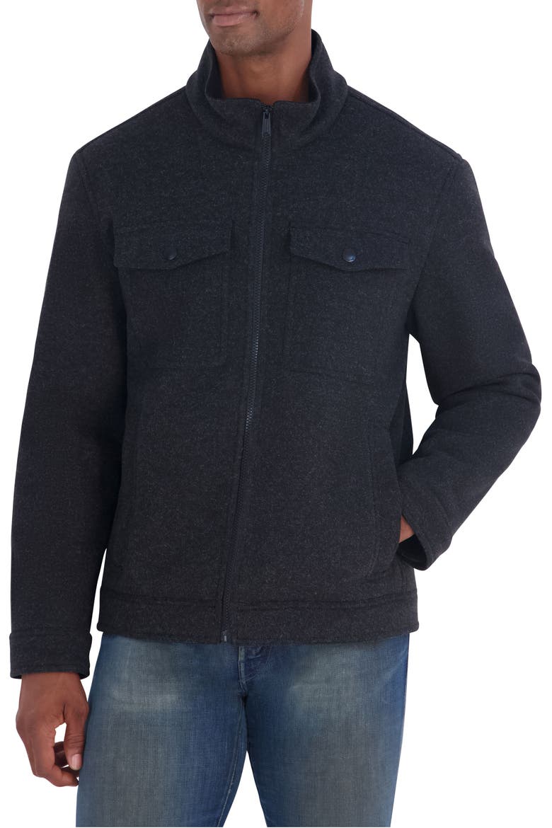 Bonded Fleece Jacket, Alternate, color, BLACK