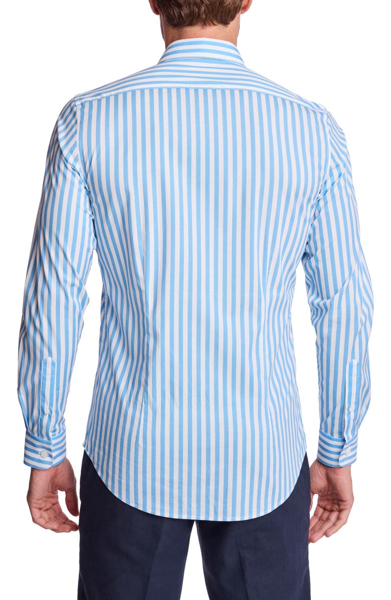 PAISLEY & GRAY Parker Trim Fit Stretch Cotton Button-Up Shirt, Alternate, color, Light Blue White Stripes