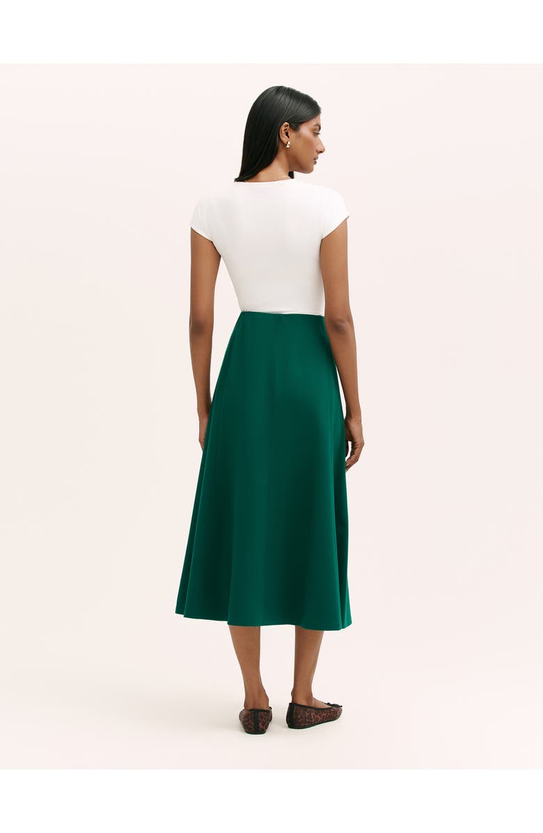 Finery London Mae Ponte Jersey Midi Skirt, Alternate, color, Bottle Green