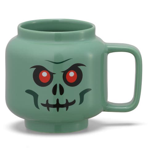 Green Skeleton Small Ceramic Mug, 8.6oz