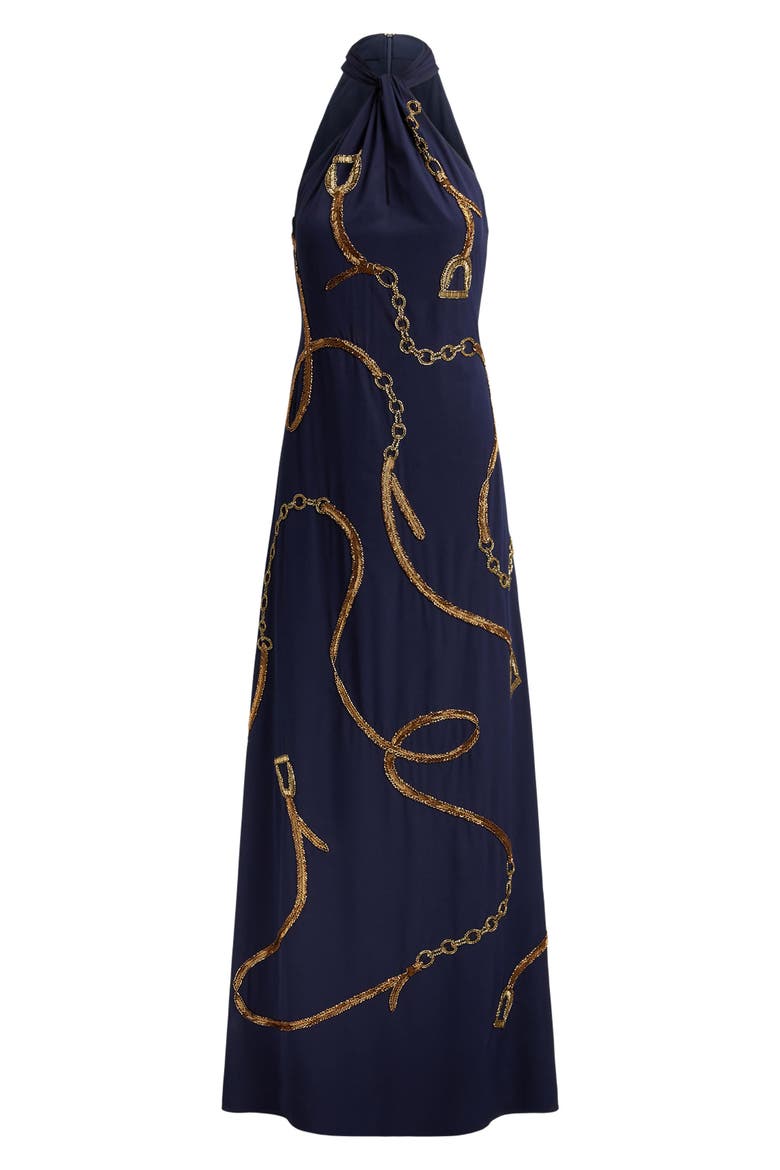 ralph lauren navy sequin dress Ralph Lauren Evening Women's Navy Blue Lace