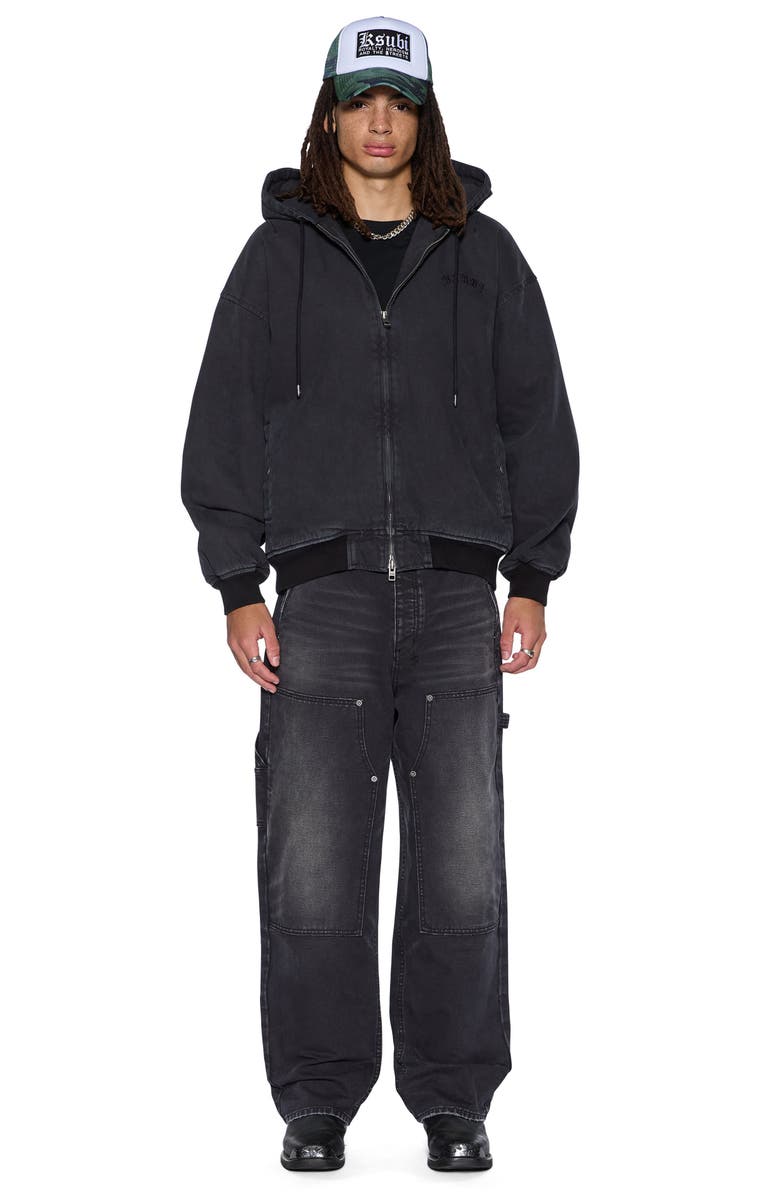 Ksubi Studded Logo Hooded Jacket, Alternate, color, Black