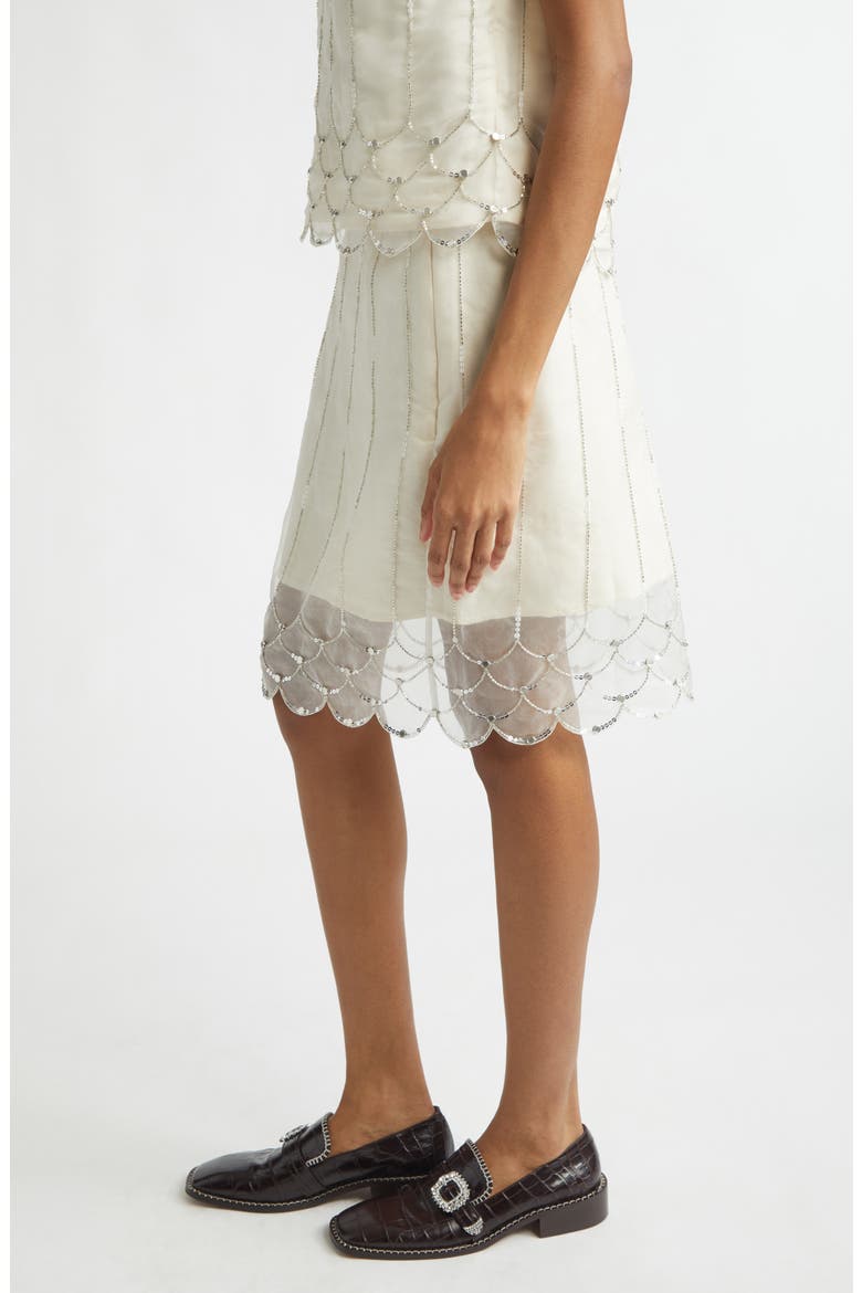 Triumph Beaded Silk Organza Skirt, Alternate, color, IVORY
