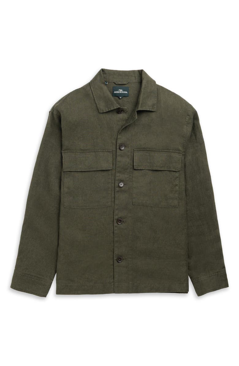 Rodd & Gunn Resort Linen Overshirt, Alternate, color, Dark Olive