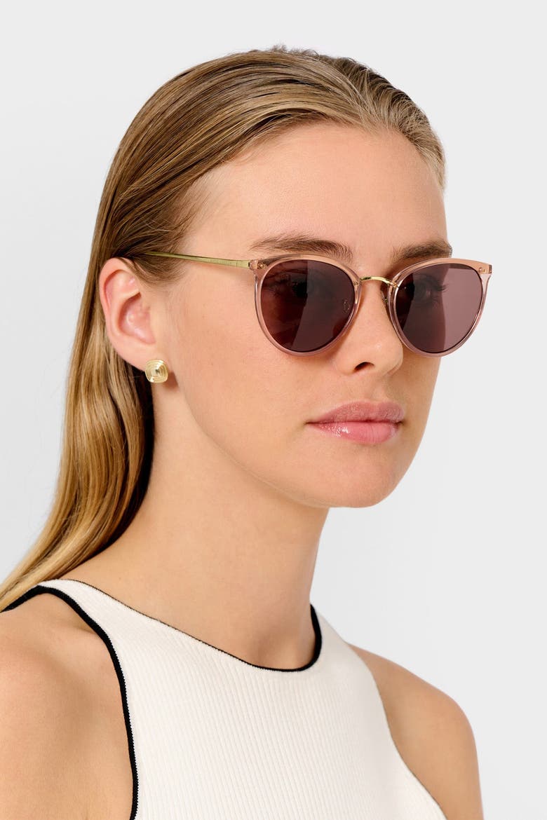 Santorini Sunglasses in Rose Gold Transparent and Gold, Alternate, color, Rose Gold