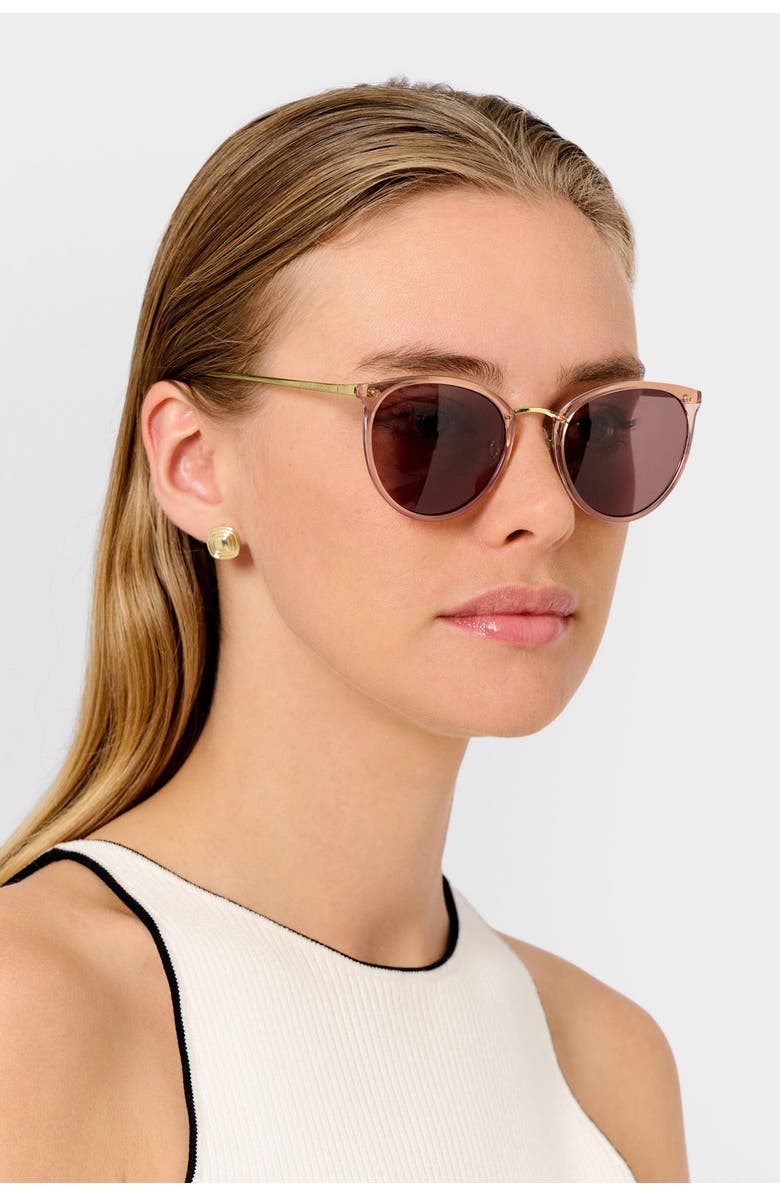 Katie Loxton Santorini Sunglasses in Rose Gold Transparent and Gold, Alternate, color, Rose Gold