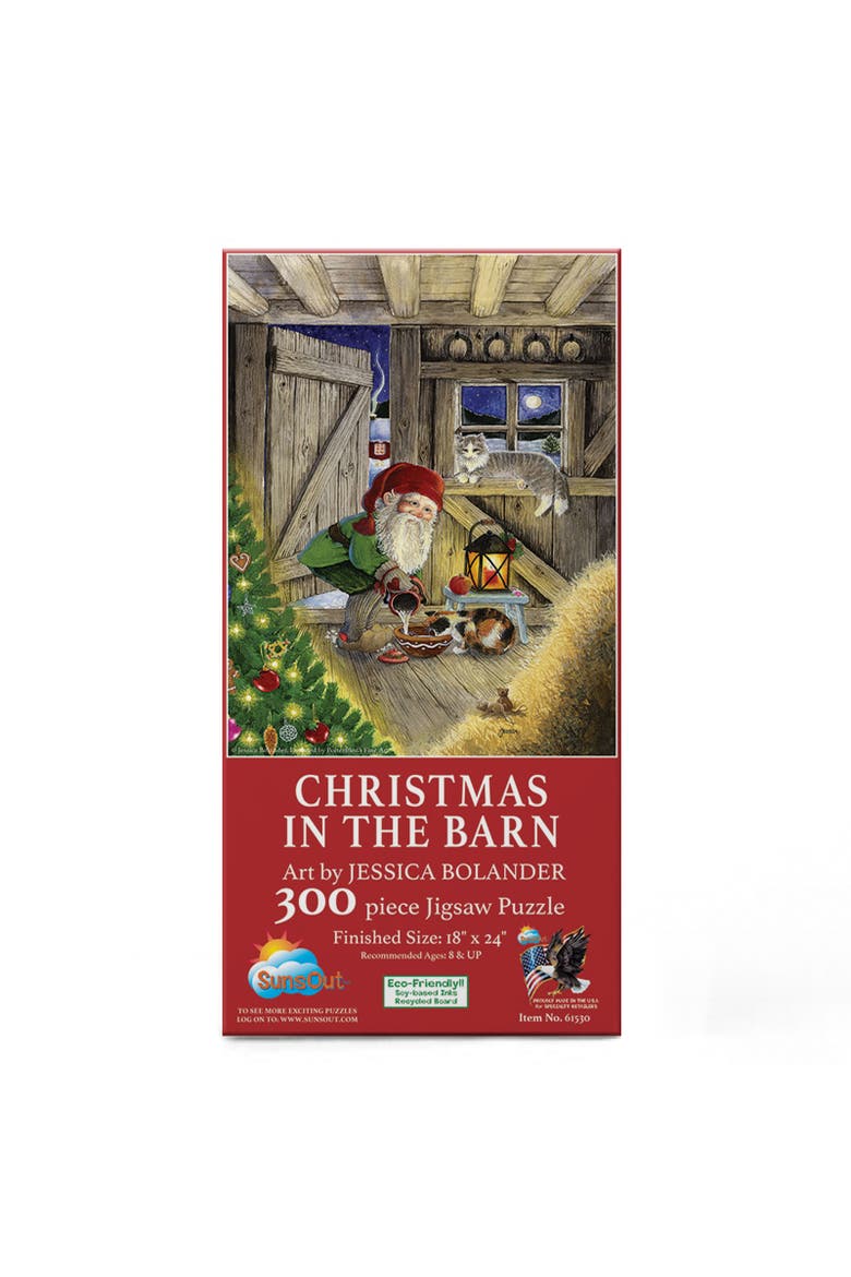 Christmas in the Barn 300 piece Jigsaw Puzzle for Adults, Alternate, color, Multicolor