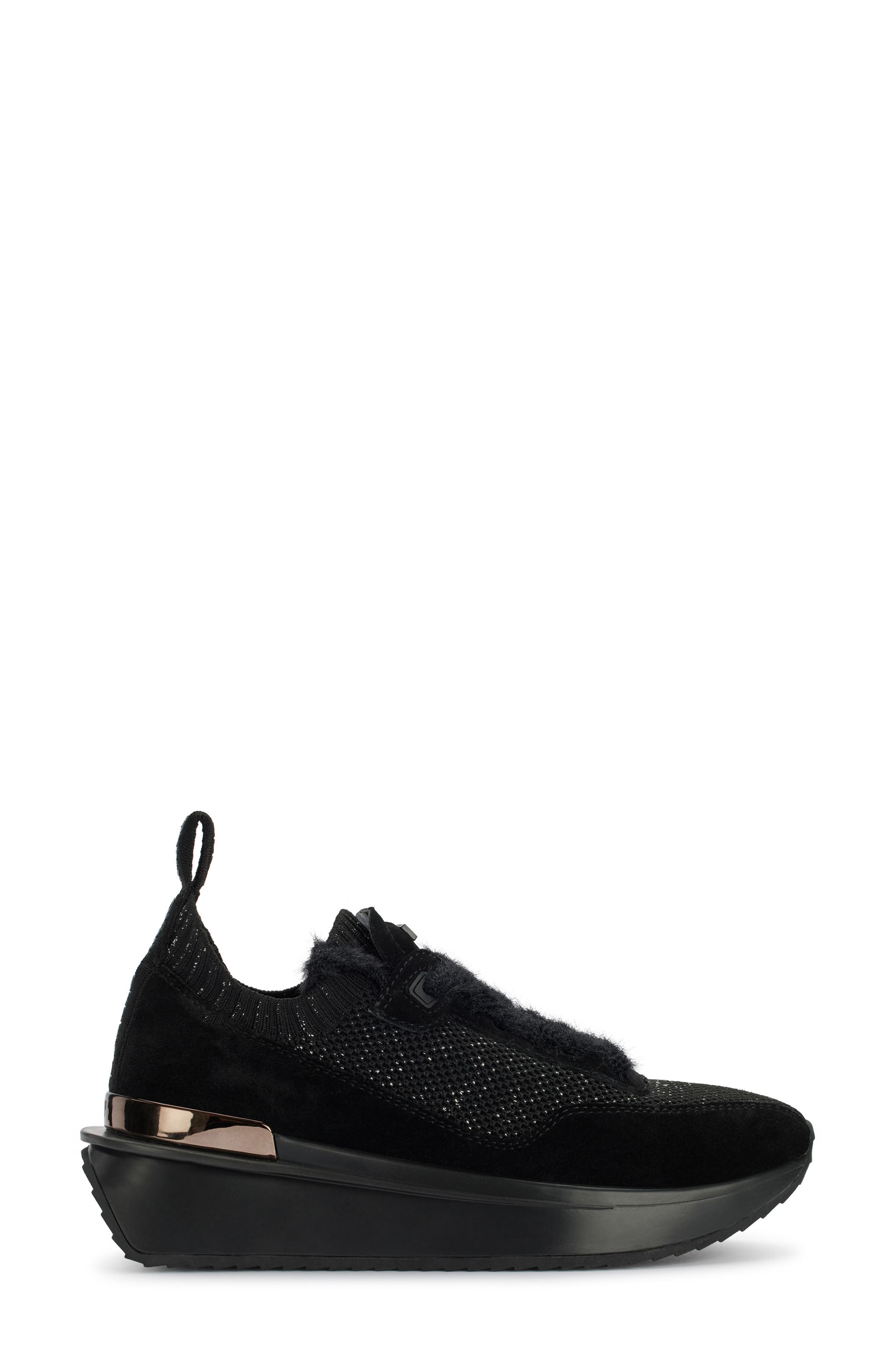 DKNY Aveline Wedge Sneaker, Alternate, color, Black