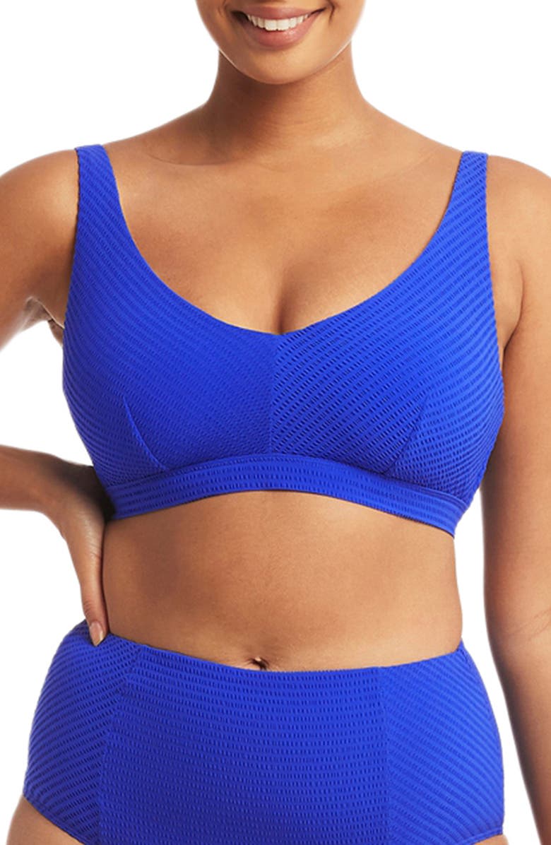 Sea Level Bralette Swim Top, Main, color, Cobalt