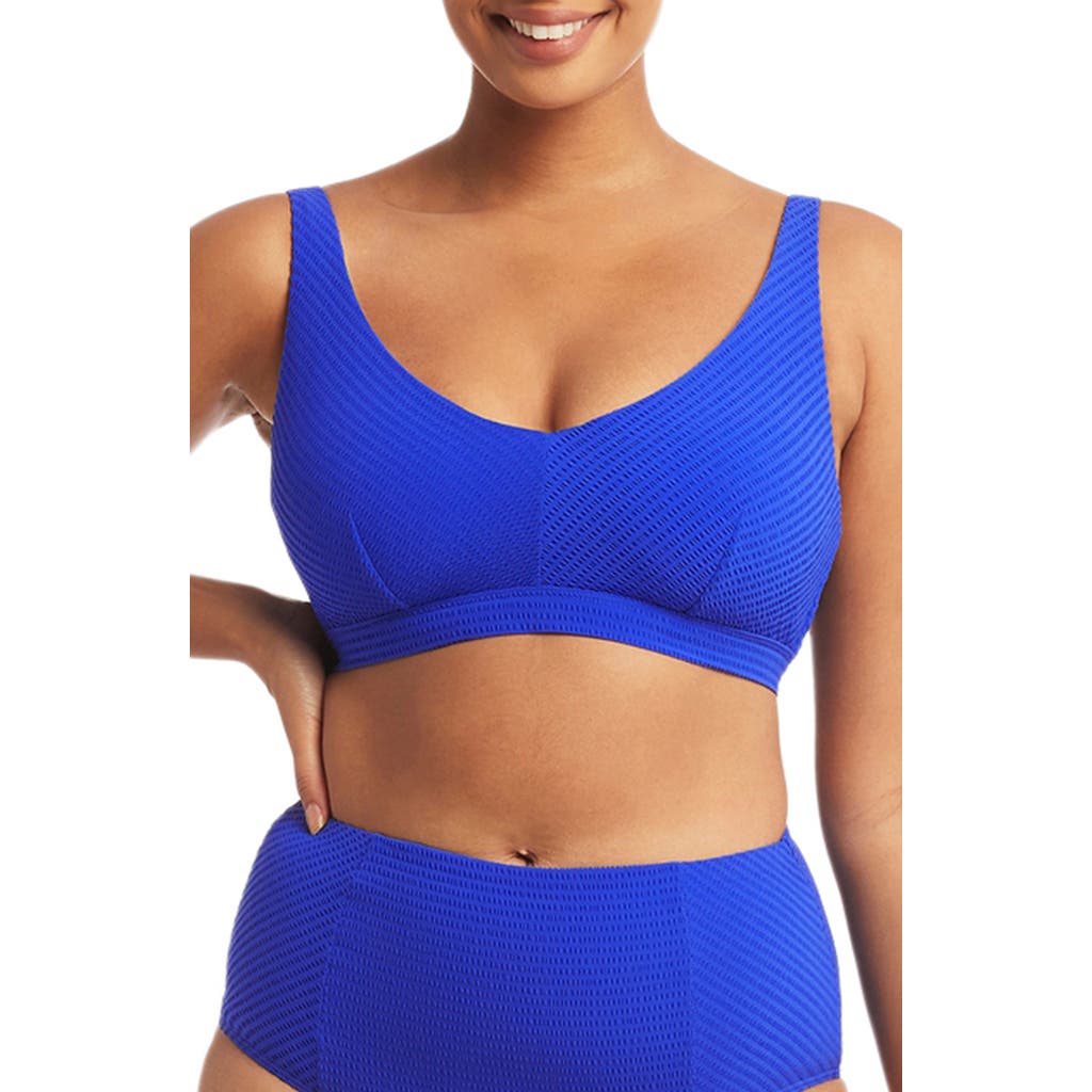 Sea Level Cup Bralette Swim Top In Cobalt