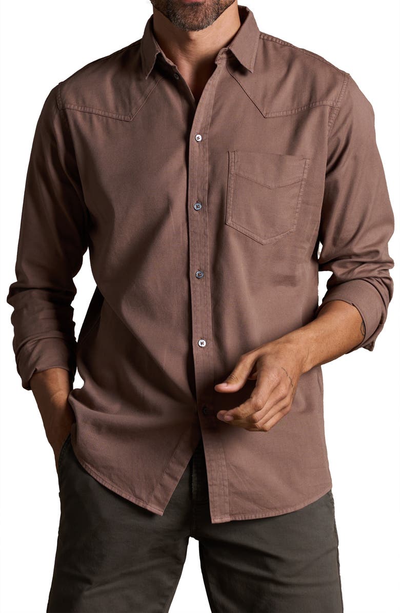 Rowan Ross Heritage Twill Button-Up Shirt, Alternate, color, Red Rock