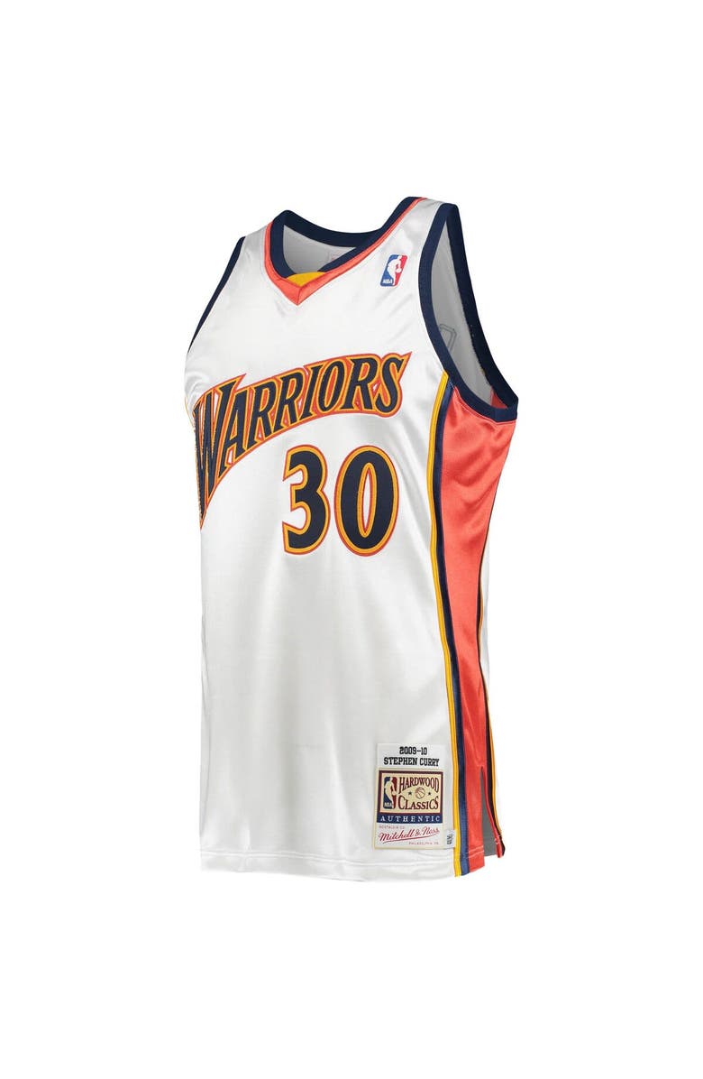 Mitchell & Ness Men's Mitchell & Ness Stephen Curry White Golden State Warriors 2009/10 Hardwood Classics Authentic Jersey, Alternate, color, White
