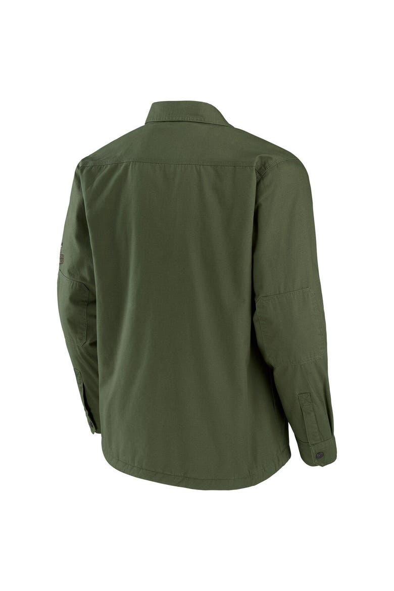 Men's NFL x Darius Rucker Collection by Fanatics Olive Cleveland Browns Long Sleeve Button-Up Shirt Jacket, Alternate, color, Olive