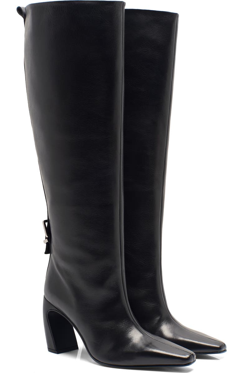 Free People Date Night Knee High Boot, Alternate, color, Black Leather