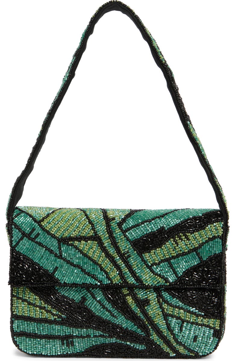 Jessica McClintock Laila Beaded Clutch, Main, color, Leaf Pring