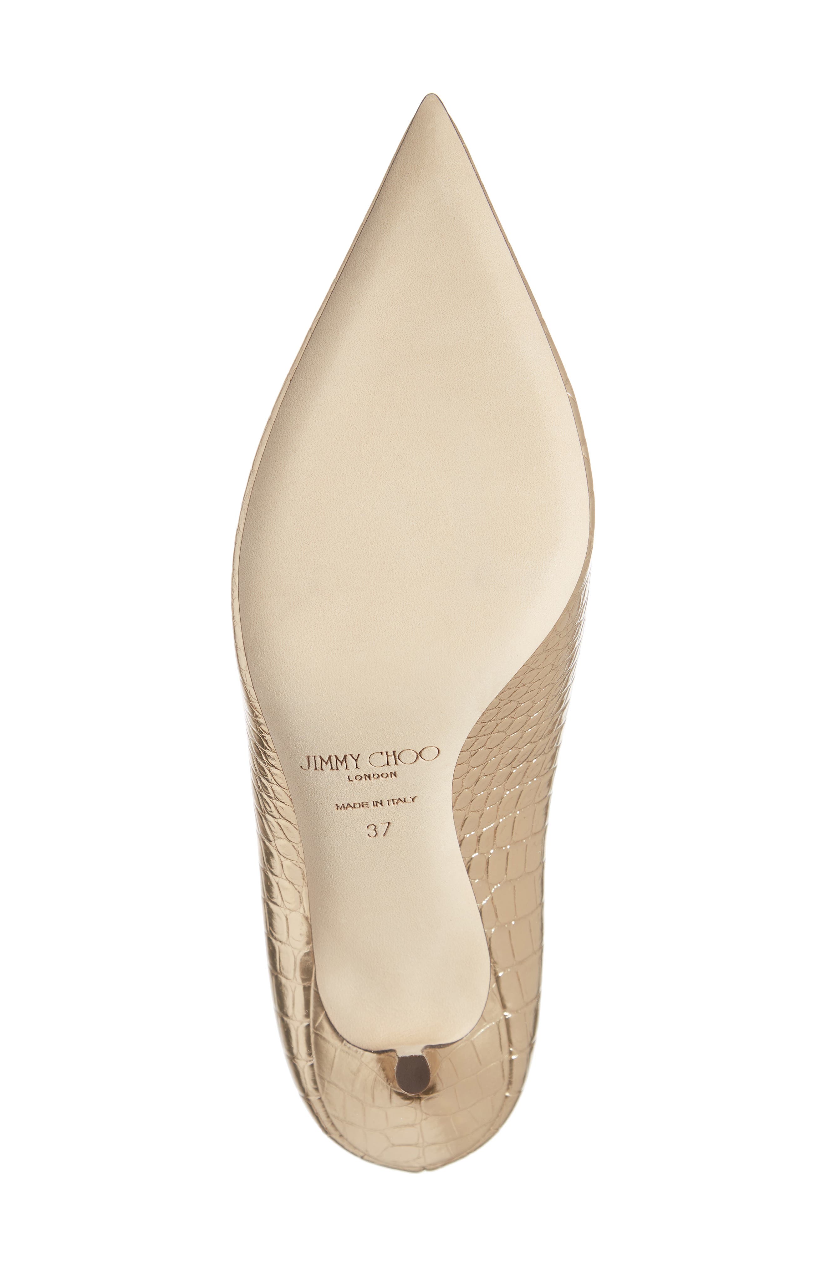 Jimmy Choo Love Metallic Croc Embossed Pointed Toe Pump, Alternate, color, 