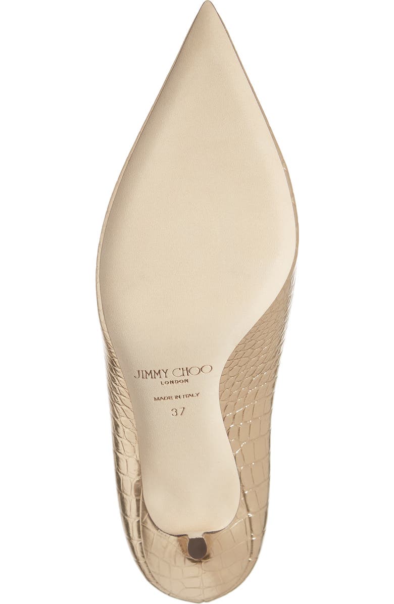 Jimmy Choo Love Metallic Croc Embossed Pointed Toe Pump, Alternate, color,