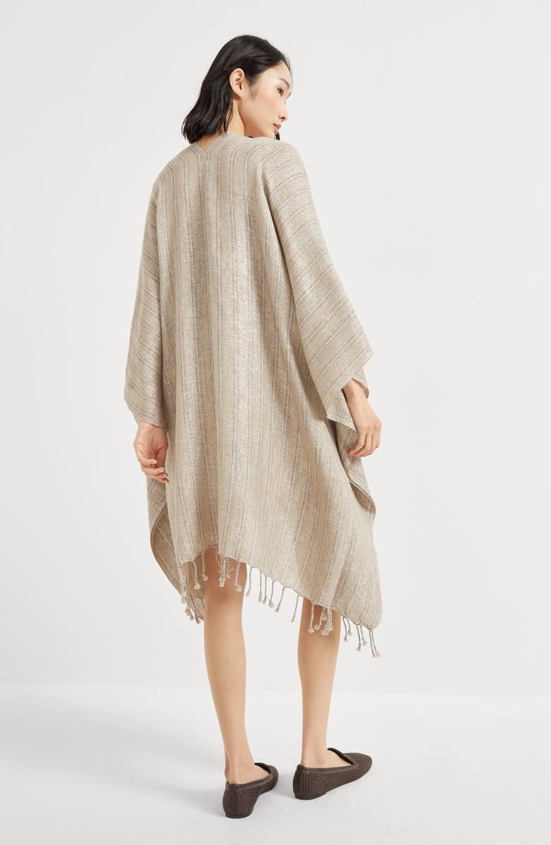Brunello Cucinelli Linen Sparkling poncho, Alternate, color, 