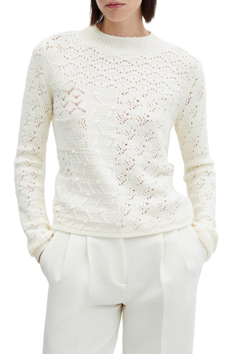 MANGO Open Stitch Sweater, Main, color, 