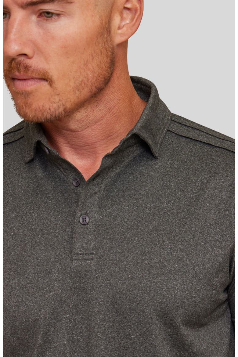 The Voyager Long Sleeve Polo, Alternate, color, Onyx Heather
