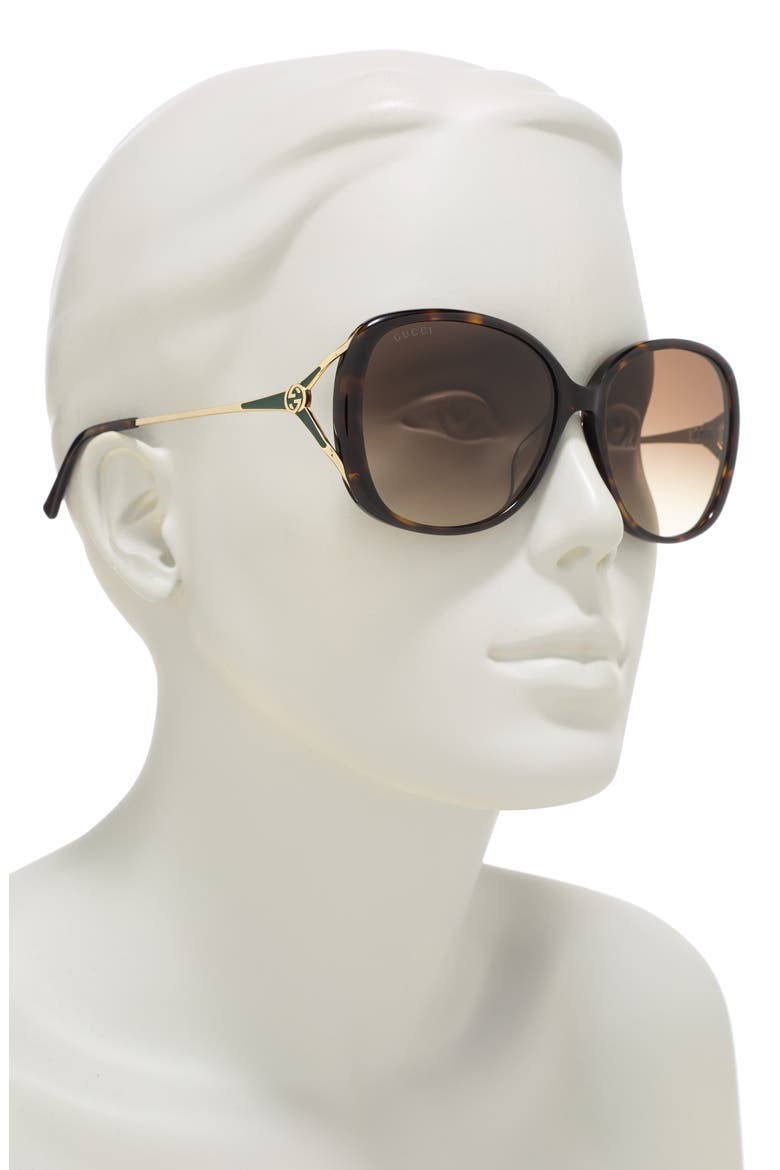 58mm Square Sunglasses, Alternate, color, HAVANA