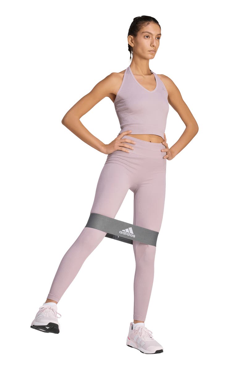 adidas Workout Essentials Full Length Knit Leggings, Alternate, color, Preloved Fig