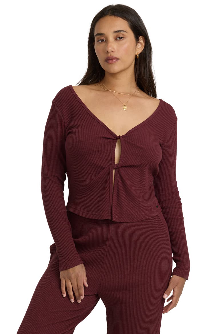 Fever Reversible Twist Detail Knit Top, Alternate, color, PINKIE
