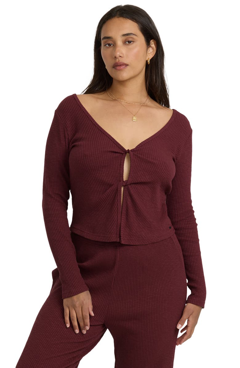 Billabong Fever Reversible Twist Detail Knit Top, Alternate, color, Pinkie