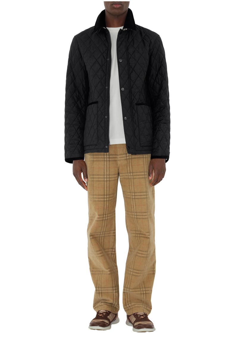 Burberry Quilted Nylon Barn Jacket, Main, color, Black