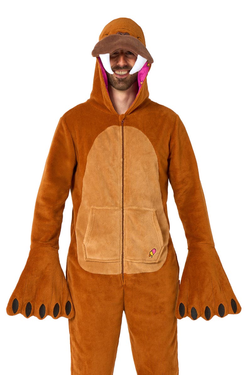 OppoSuits Walrus Hooded Fleece Costume Jumpsuit, Alternate, color, Beige