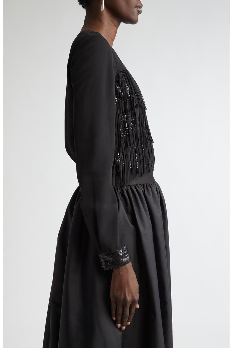 Fringe & Sequin Top, Alternate, color, BLACK