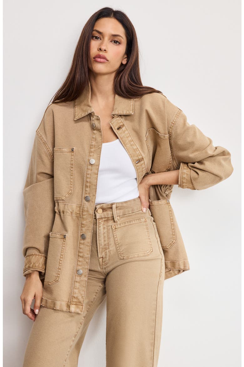 Oversize Canvas Shirt Jacket, Alternate, color, GOOD KHAKI001