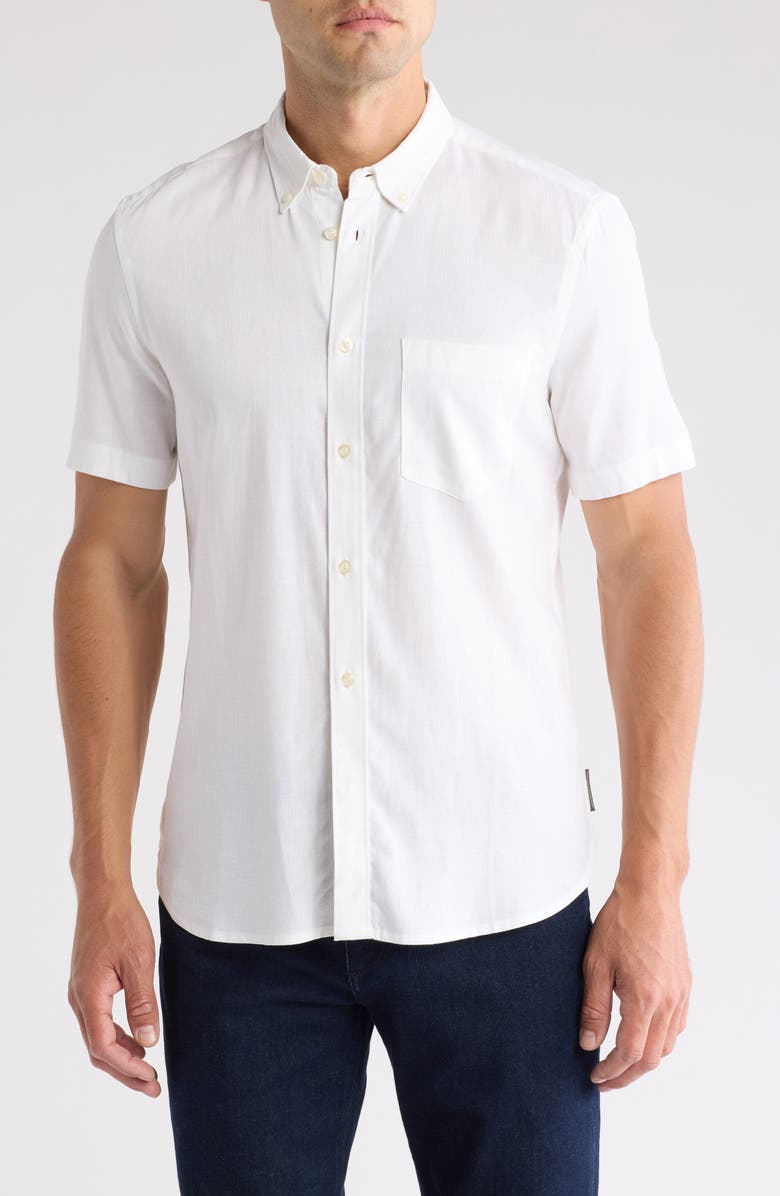 French Connection Short Sleeve Button-Up Shirt, Main, color, 