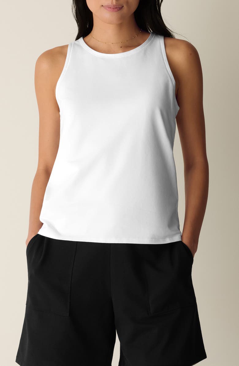 Eileen Fisher Slim Stretch Cotton Tank, Main, color, 