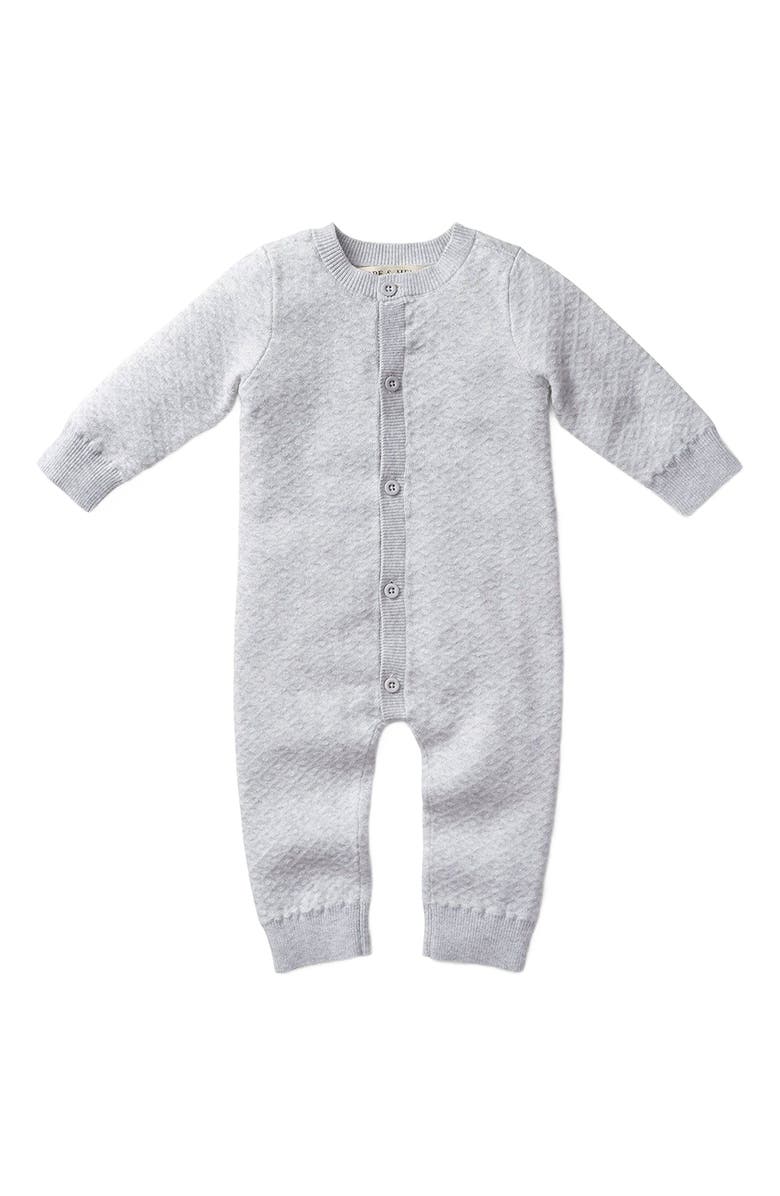 Hope & Henry Baby Jacquard Romper, Main, color, Grey