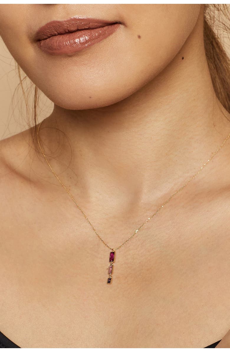 Oradina 14K Gold Fresco Pendant Necklace, Alternate, color, Gold/Multicolor