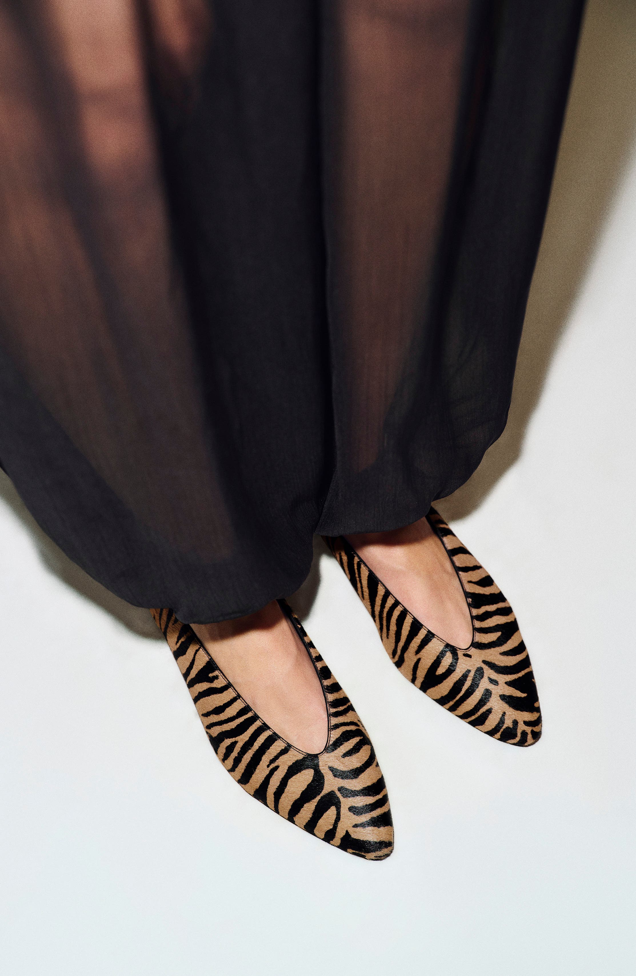 Calista Genuine Calf Hair Flat, Alternate, color, WARM TIGER HAIRCALF