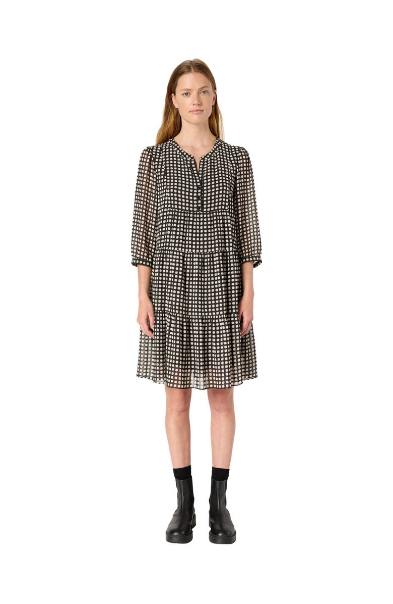 GERARD DAREL Lira Tiered Polka Dot Dress, Main, color, Black