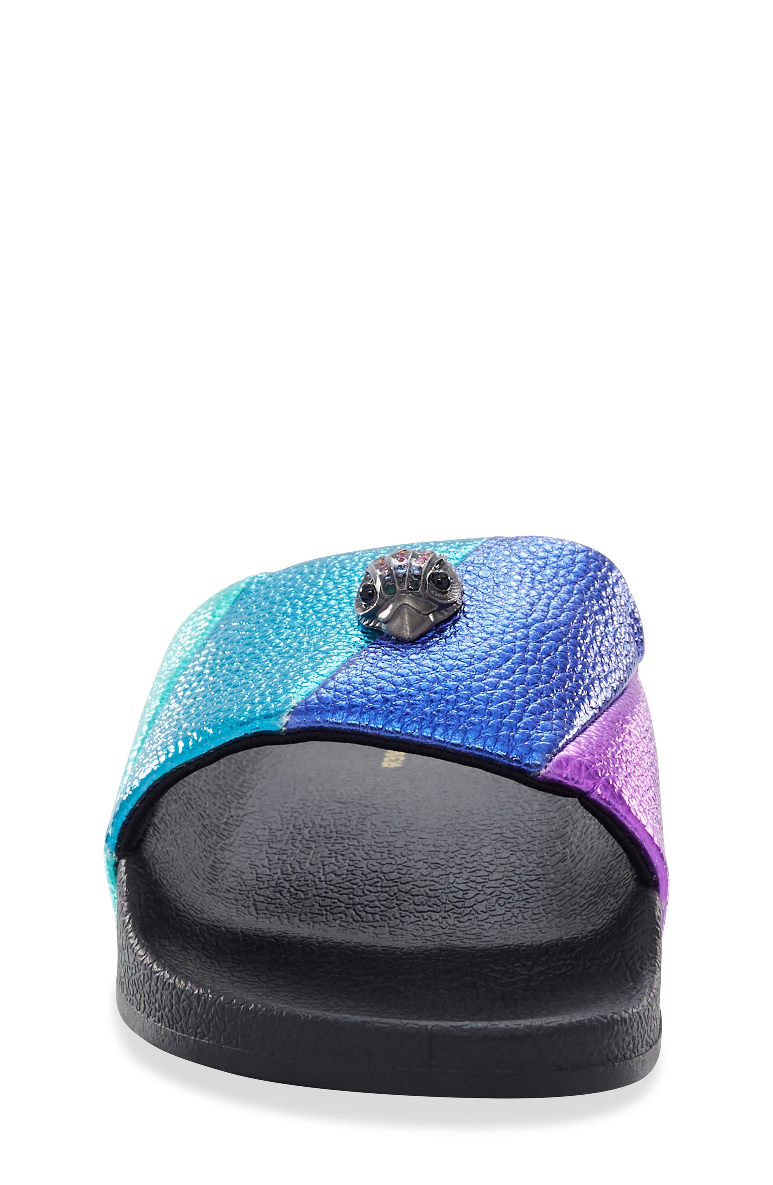 Kurt Geiger London Kids' Mini Meena Eagle Slide Sandal, Alternate, color, Black Multi