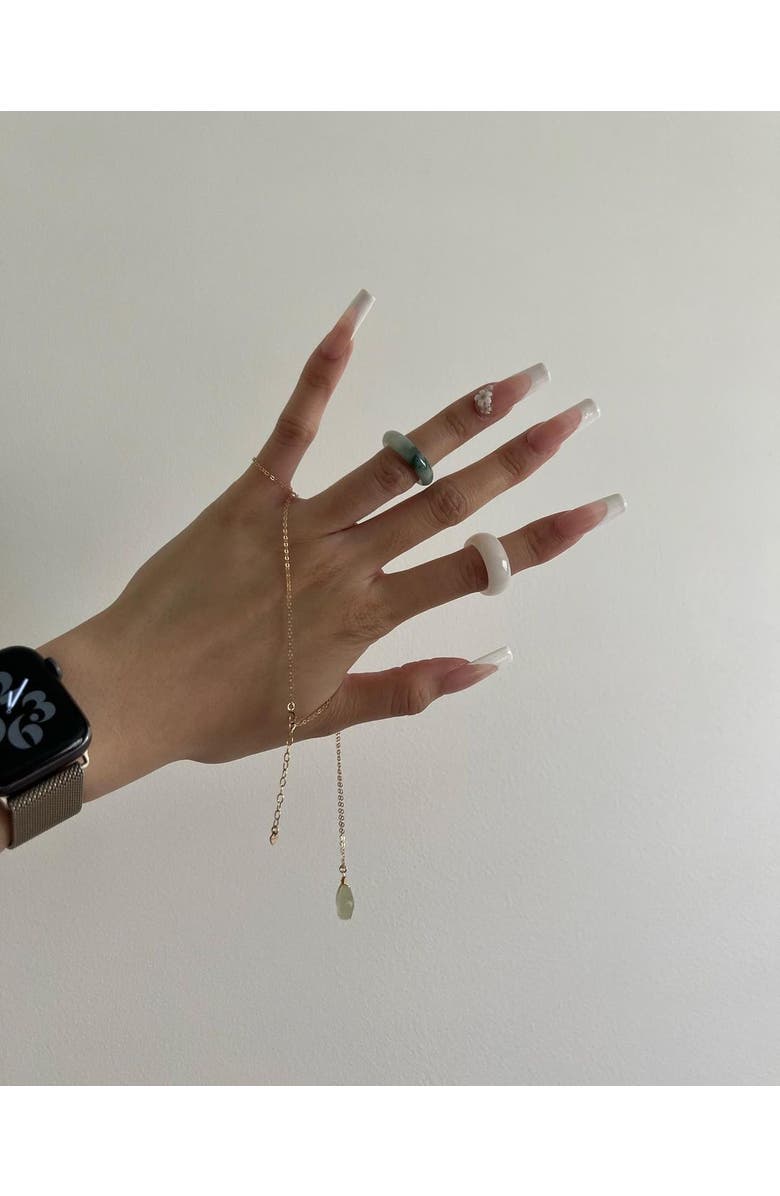 seree Koi Mottled green jade ring, Alternate, color, Green