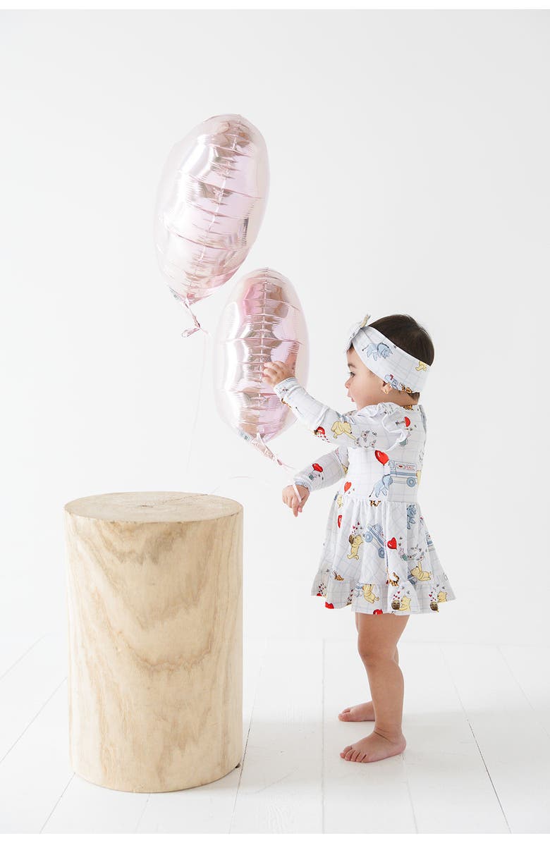 Charlie Lou Baby<sup>®</sup> Toddler Girl's Valentine's Day Winnie the Pooh Hundred Acre Love Letters Twirl Ruffle Dress with Bodysuit, Alternate, color, White