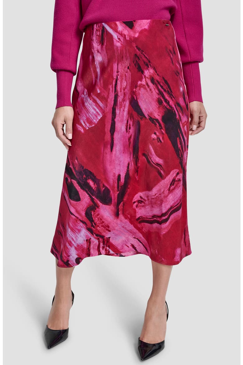 Abstract Print Bias Cut Midi Skirt, Main, color, NEON NIGHTS