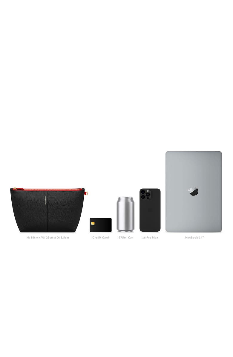 MAISON de SABRÉ Medium Leather Flaire Pouch, Alternate, color, Rouge Noir