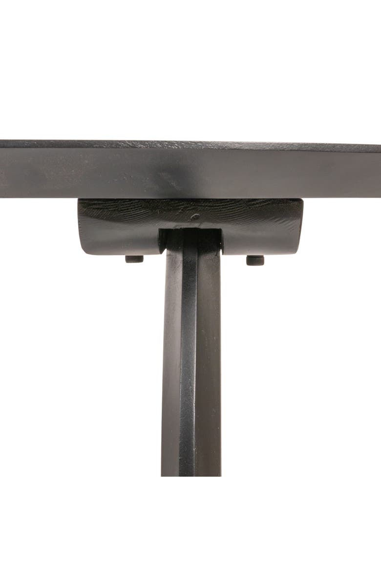 Pill-Shaped Dining Table with Half-Moon Base, Alternate, color, Black