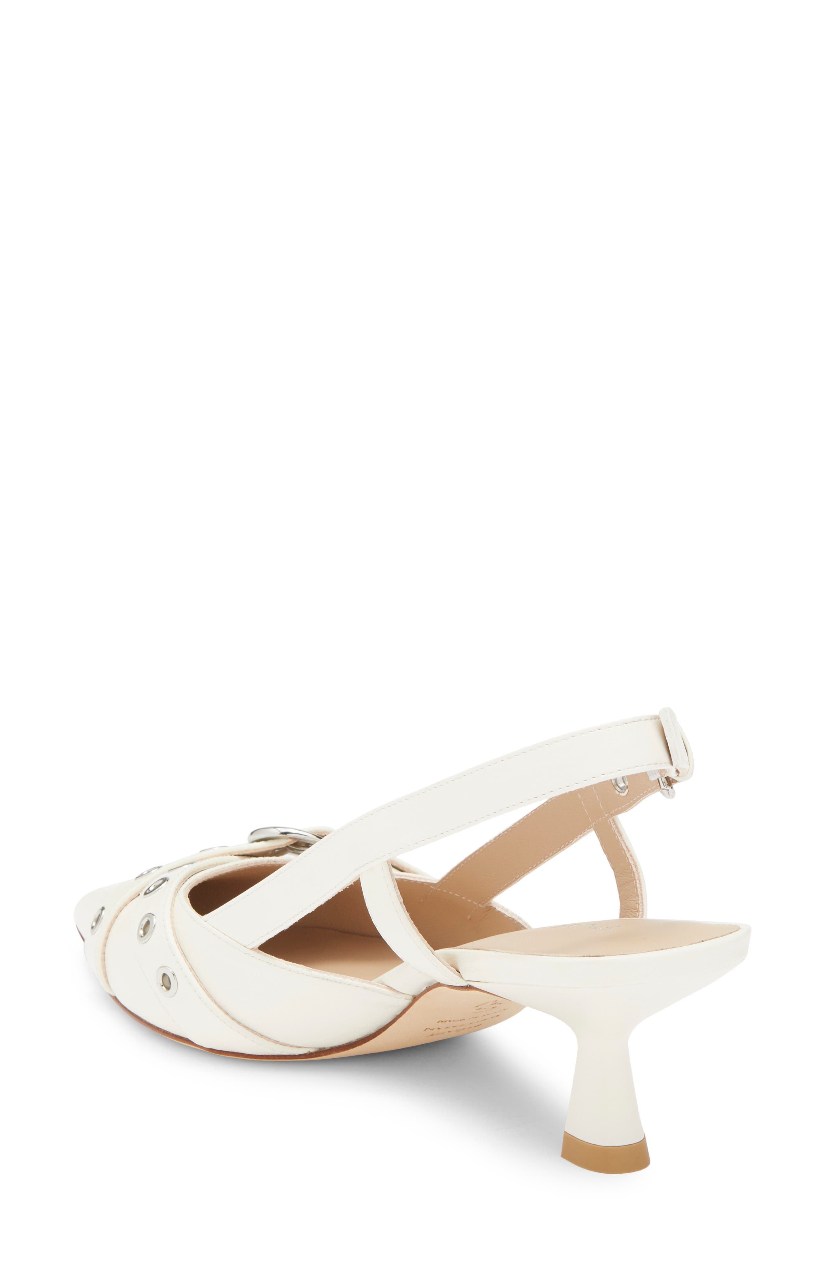 Supermoto Kitten Heel Slingback Pump, Alternate, color, CREAM