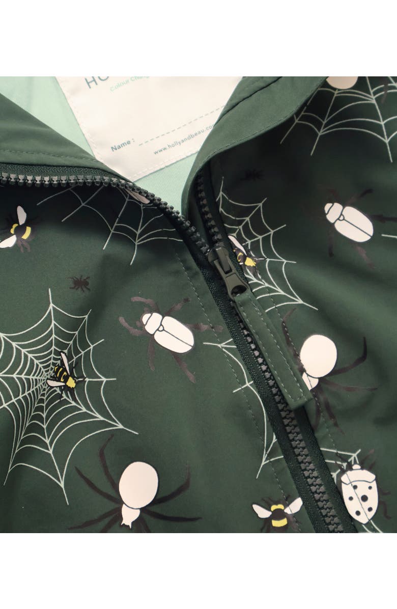 Holly and Beau Color Changing Hooded Raincoat, Alternate, color, Green