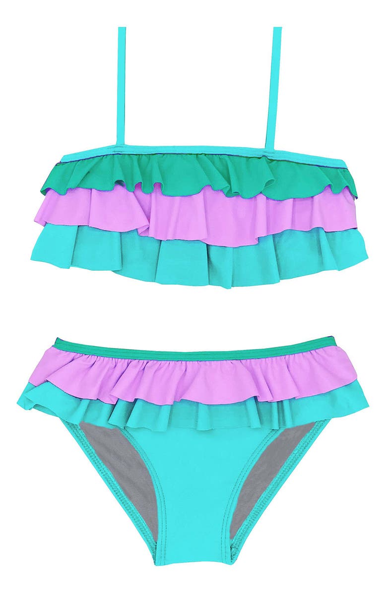 Beach Lingo Kids' Ruffle Two-Piece Swimsuit, Main, color,